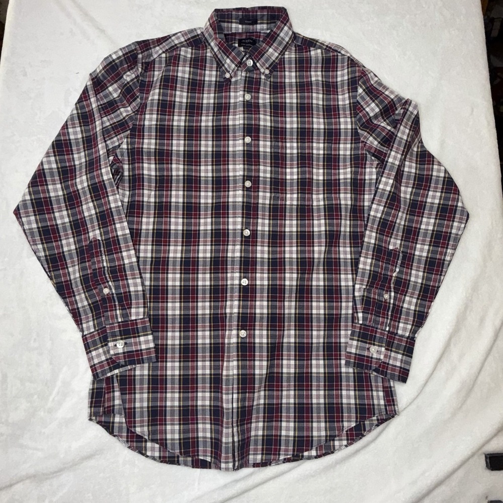 J Crew Shirt Men's Size Small Flex Washed Untucked Button Down Dress Shirt Plaid